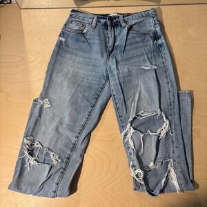 Pistola‎ Presley Jeans Women Sz 24 Blue Distressed High Rise Vintage 90s